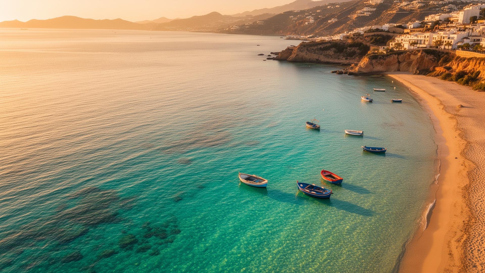 Axarquía coast at golden hour